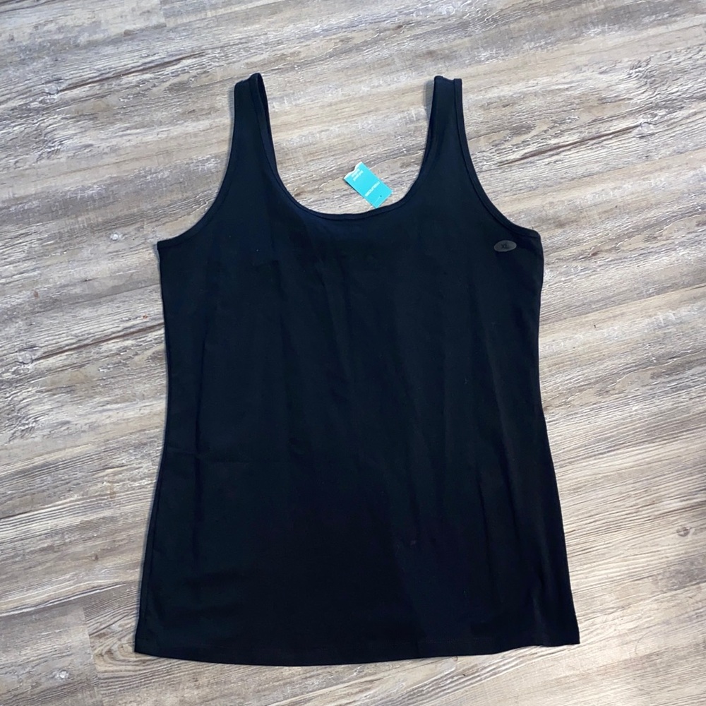 NWT MAURICES Black Longer Length Layering Basic Tank XL